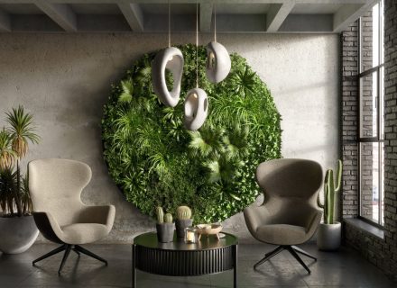 circular vertical garden green wall