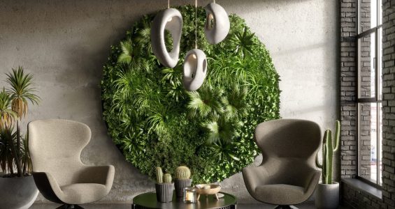 circular vertical garden green wall