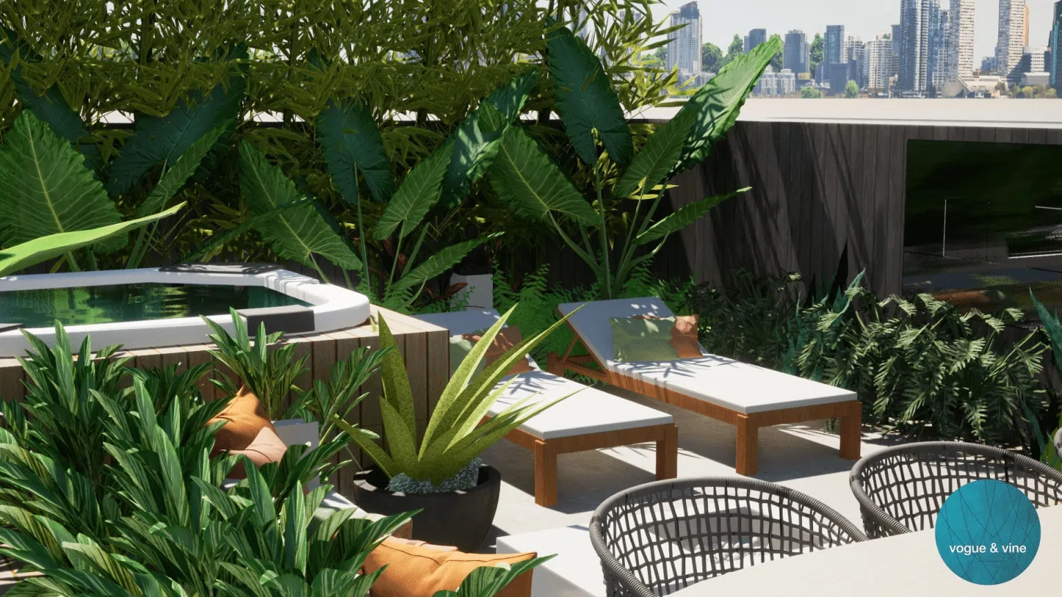 tropical back garden design Sydney | Vogue & Vine landscape design Sydney